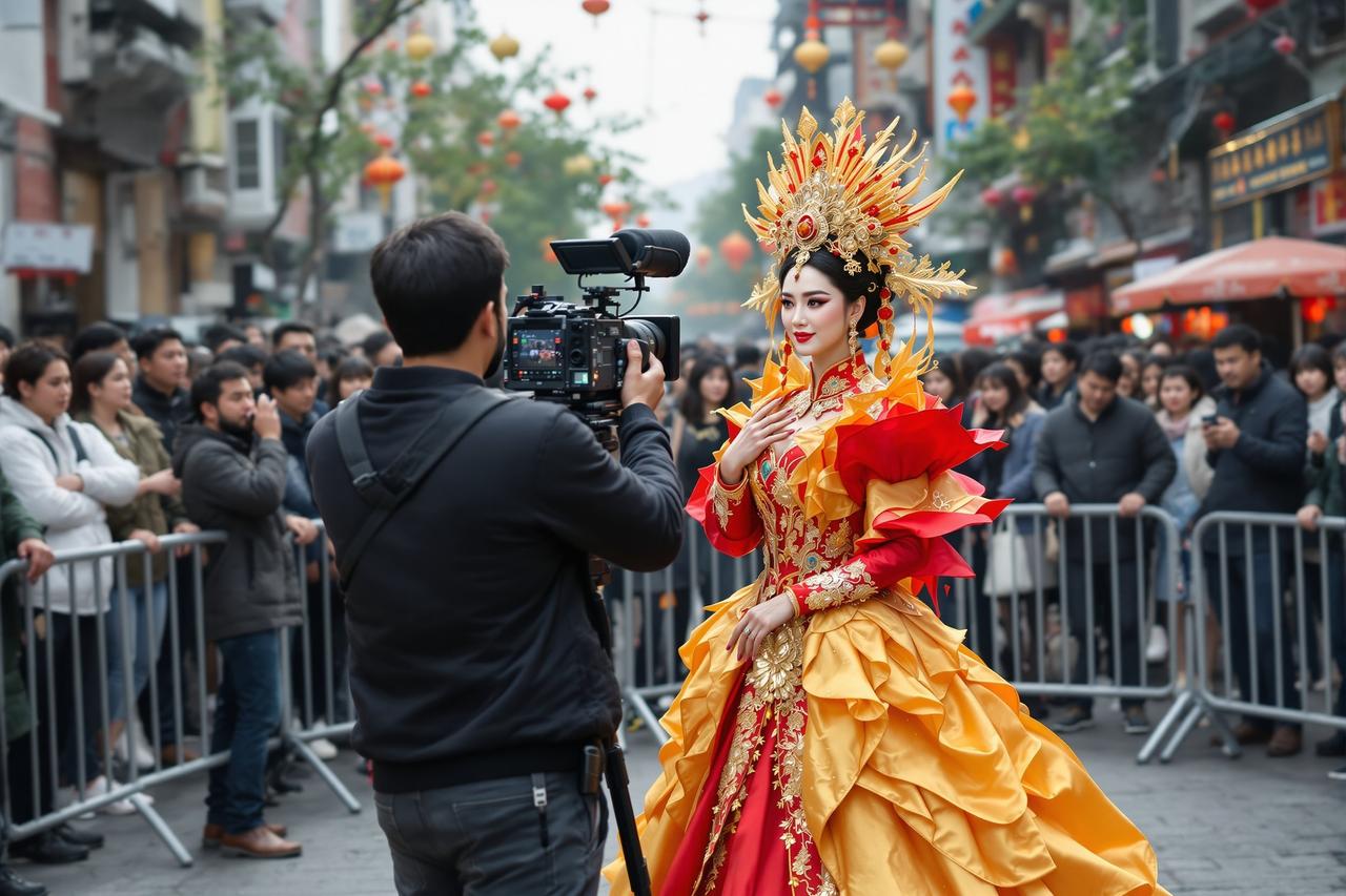 现场直击：某剧组外景拍摄引围观，女主造型惊艳路人狂拍照 - 每日爆料